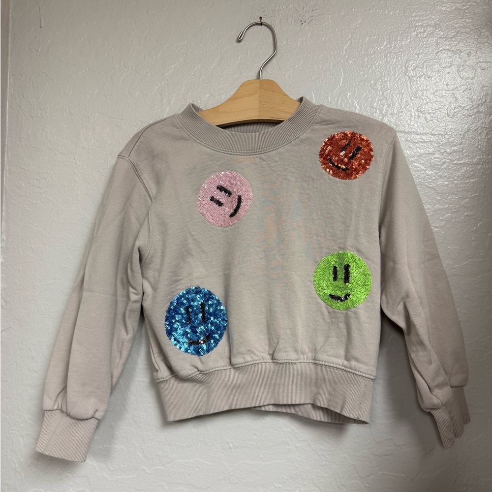 $23‎ ADD ON molo smiley sequin sweatshirt 6Y Zara Hanna Andersson Janie and Jack